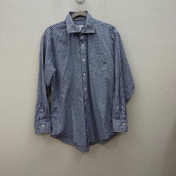 Peter Millar Towns Summer Gingham Plaid Cotton Sport Shirt MS22W05CSL Mens Large - Picture 1 of 6